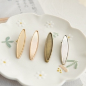 宋锦蓝染刺绣配件新中式 底托发夹发饰包布金属发卡边夹弹簧夹4号