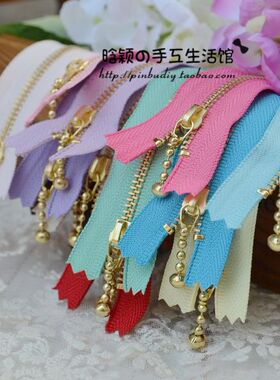 8折晗颖日本YKK3#金铜马卡龙拉链（活动水滴头）17cm