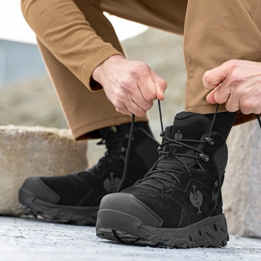 【40-48】德国鸵鸟工装头层牛皮防砸防水耐磨安全鞋高帮工作鞋