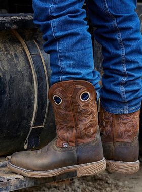 【多功能硬货工装】美国just西部靴牛仔靴防水保暖方头钢头防砸滑