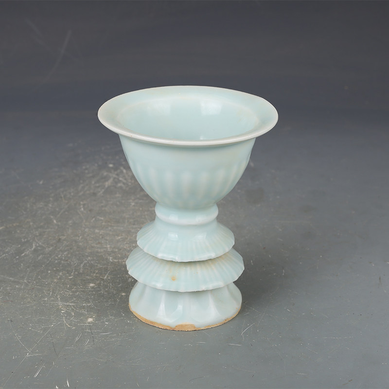 宋瓷收藏宋湖田窑影青釉花觚古董古玩宋代老瓷器旧货收藏