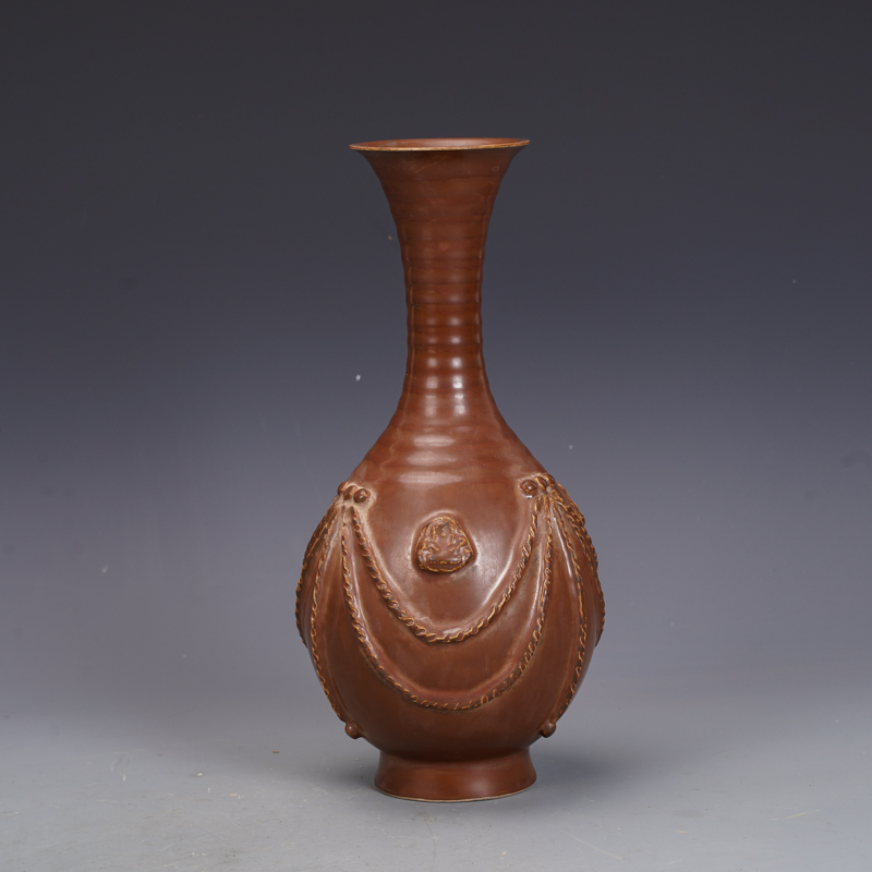 宋瓷收藏定窑紫金釉玉壶春瓶古董古玩五大名窑旧货老货收藏