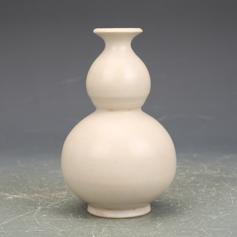 宋邢窑白釉葫芦瓶仿古瓷器古董古玩收藏品手工摆件保真包老老物件