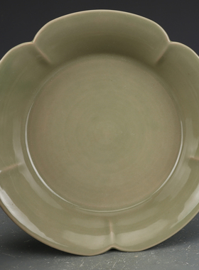 五代越窑花口包真瓷器古董古玩