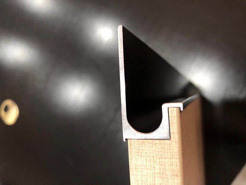 柜门厨衣柜拉手定制铝合金推拉ab款子母开槽通体门板明装现代加厚