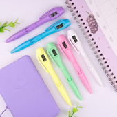 考试用圆珠笔带电子表学生计时笔办公用笔创意油笔糖果色电子笔