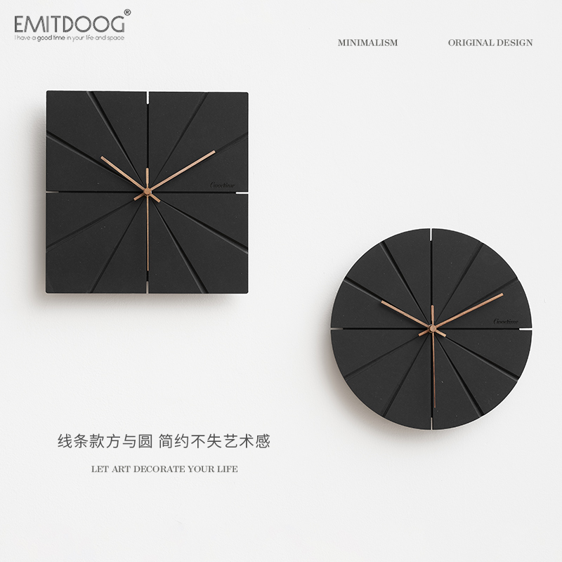 EMITDOOG现代简约美式挂钟客厅创意艺术个性壁钟家用静音餐厅挂表