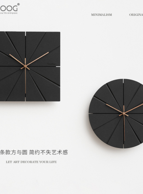 EMITDOOG现代简约美式挂钟客厅创意艺术个性壁钟家用静音餐厅挂表