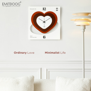 EMITDOOG免打孔北欧轻奢网红时钟表挂钟客厅创意家用现代简约时尚