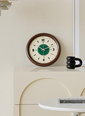 EMITDOOG免打孔中古风挂钟客厅创意钟表2026新款简约大气时钟挂墙