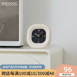 EMITDOOG家居客厅桌面摆件卧室玄关奶油风创意座钟高级感装饰品