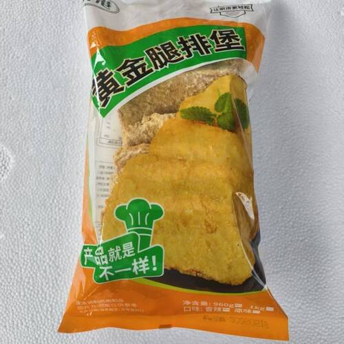 齐港80克方形裹粉腿排堡12片10袋装商用汉堡肉油炸半成品