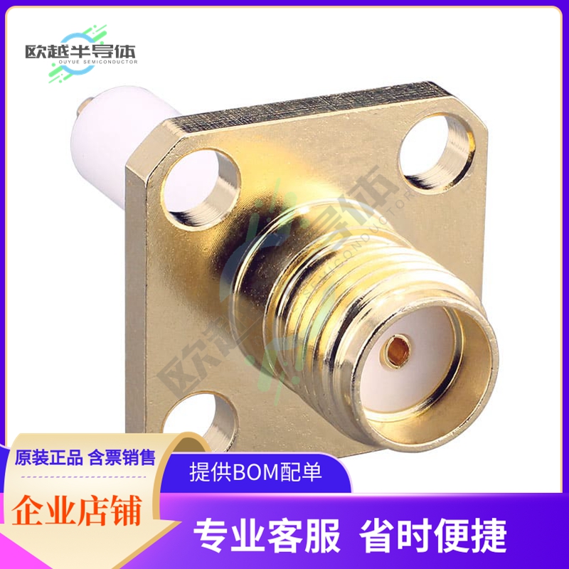 CONSMA016-15-G【SMA FML, 4-HOLE FLANGE, GOLD】