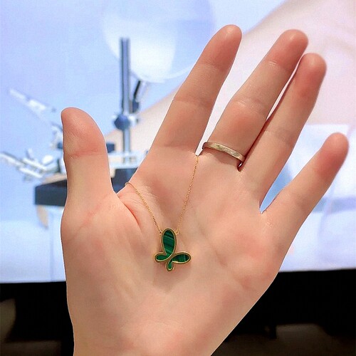 无敌蝴蝶项链孔雀石白贝母