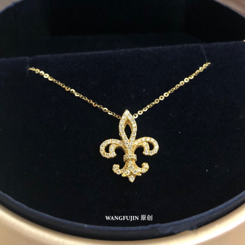 王后鸢尾花项链高级感图片