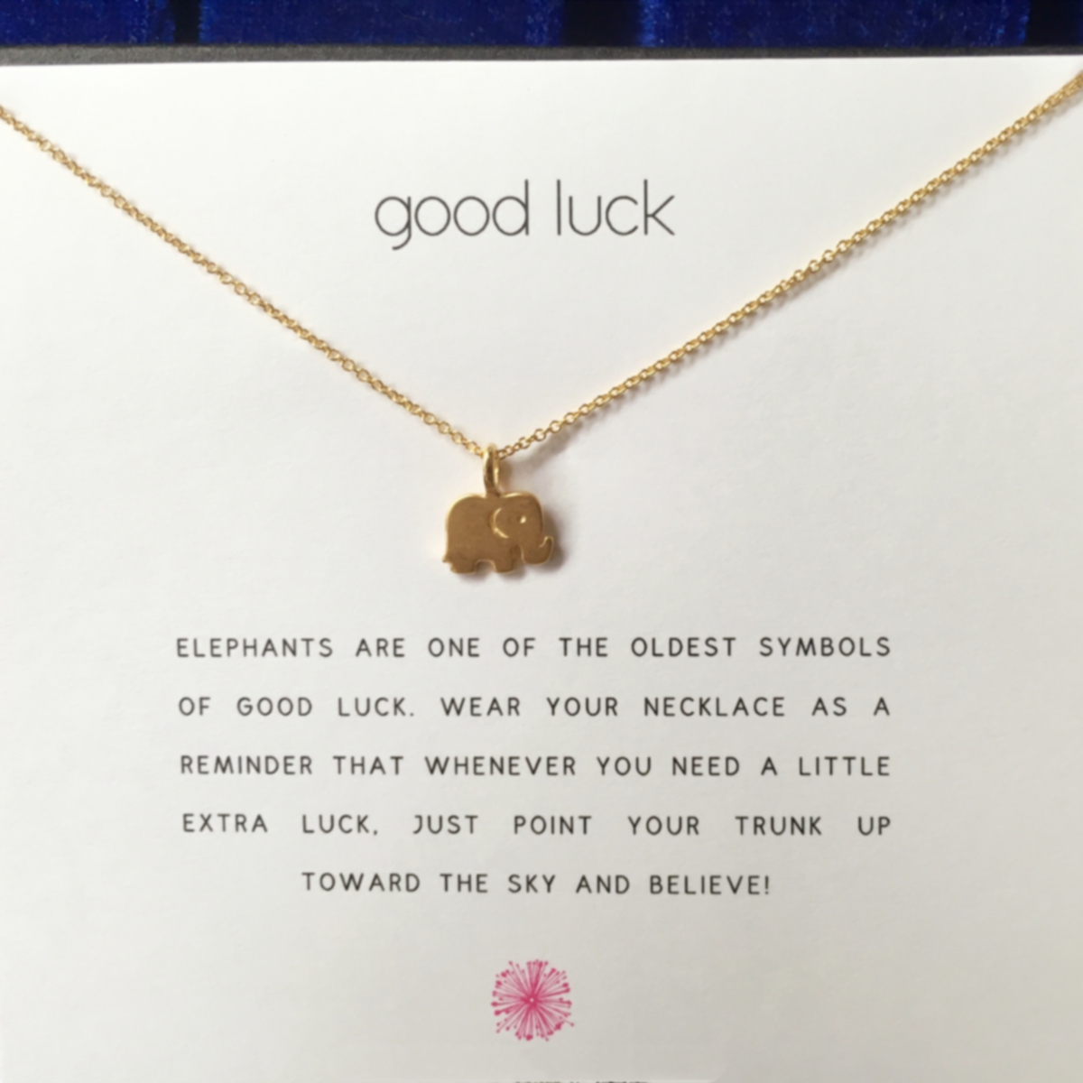 美国Good Luck幸运小象项链女小众设计 纯银镀黄金色吉祥大象锁骨