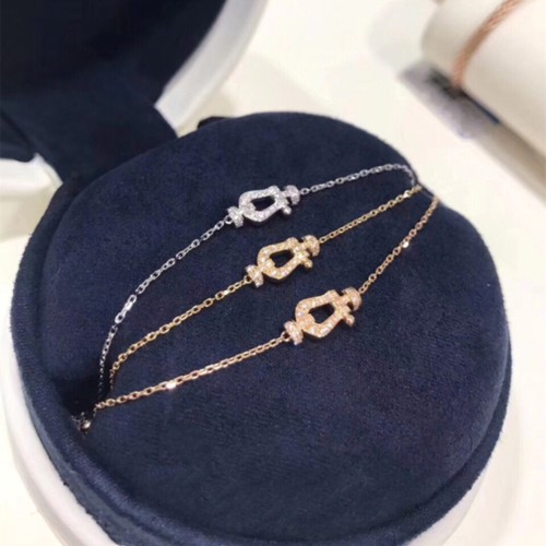 F.D马蹄扣手链女纯银18K金