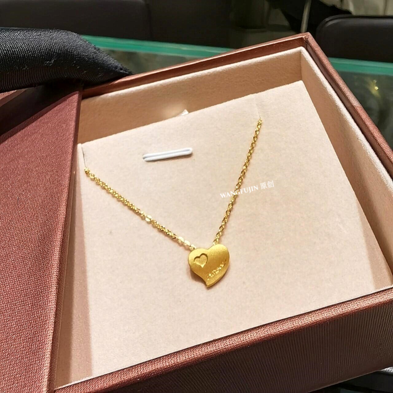 周先生amore爱心项链 女轻奢纯银镀黄金色心形锁骨链情人节礼物潮