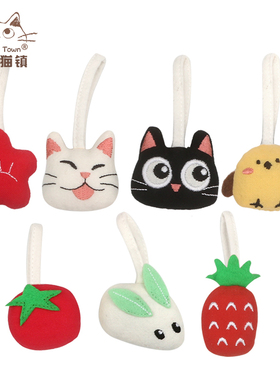 Kine猫纯棉工拼布可爱卡通拉链头挂件装饰书包包挂饰女钥匙扣饰品