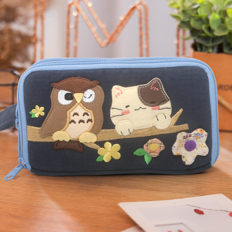 Kine貓口紅零錢收納包卡通布藝女