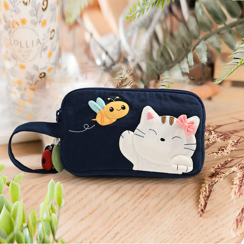 kine猫可爱森林猫手机包随身包女