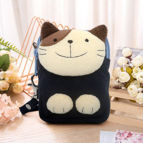 手腕带双层拉链小零钱随身女包