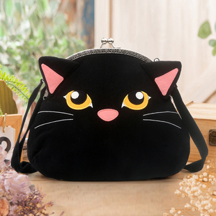 省40 原169 可爱开心猫纯棉卡通搭扣手提单肩斜挎包女 秒杀