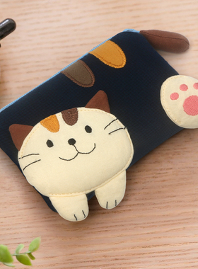 越南进口正品kine猫斑纹猫2025新款小零钱包棉布卡包女款轻薄小巧