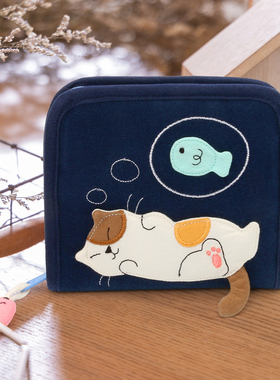 （热卖秒杀！原139省21）kine猫卡通布艺学生零钱卡包短款钱包女