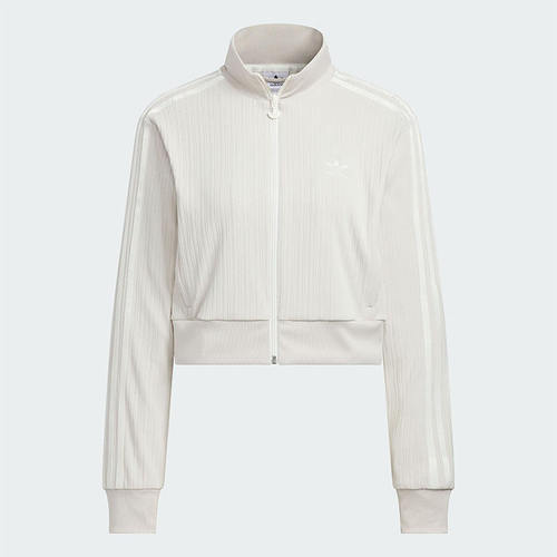 Adidas三叶草女子复古短款三条纹立领运动夹克上衣外套KB8951
