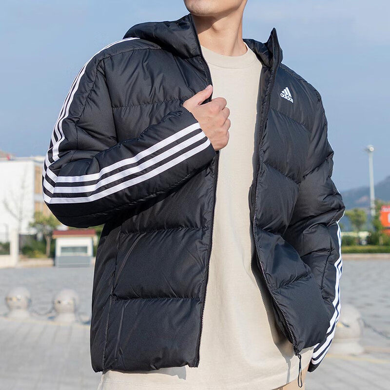 阿迪达斯加厚羽绒服男冬季新款连帽外套运动服防风保暖夹克JN7478