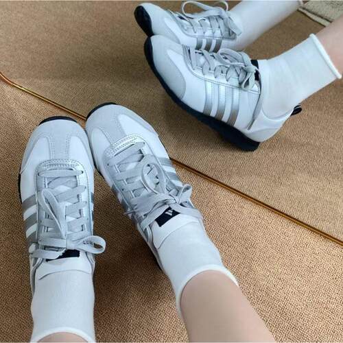 Adidas vs jog 2.0 新款复古运动休闲鞋阿迪灰色女子德训鞋JR4653