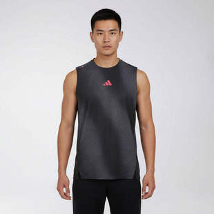 Adidas阿迪达斯男2026夏季跑步侧开叉运动修身背心 KR5093 KY5047