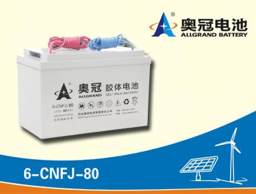 奥冠胶体蓄电池6-CNFJ-80 12V80AH太阳能发电路灯照明专用蓄电池