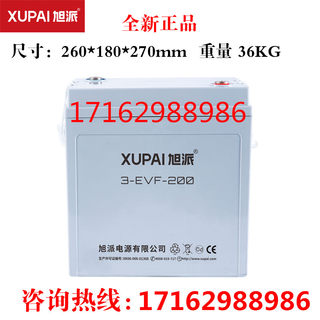 旭派蓄电池3-EVF-200 观光车 电动道路车用铅酸免维护电瓶6V200AH