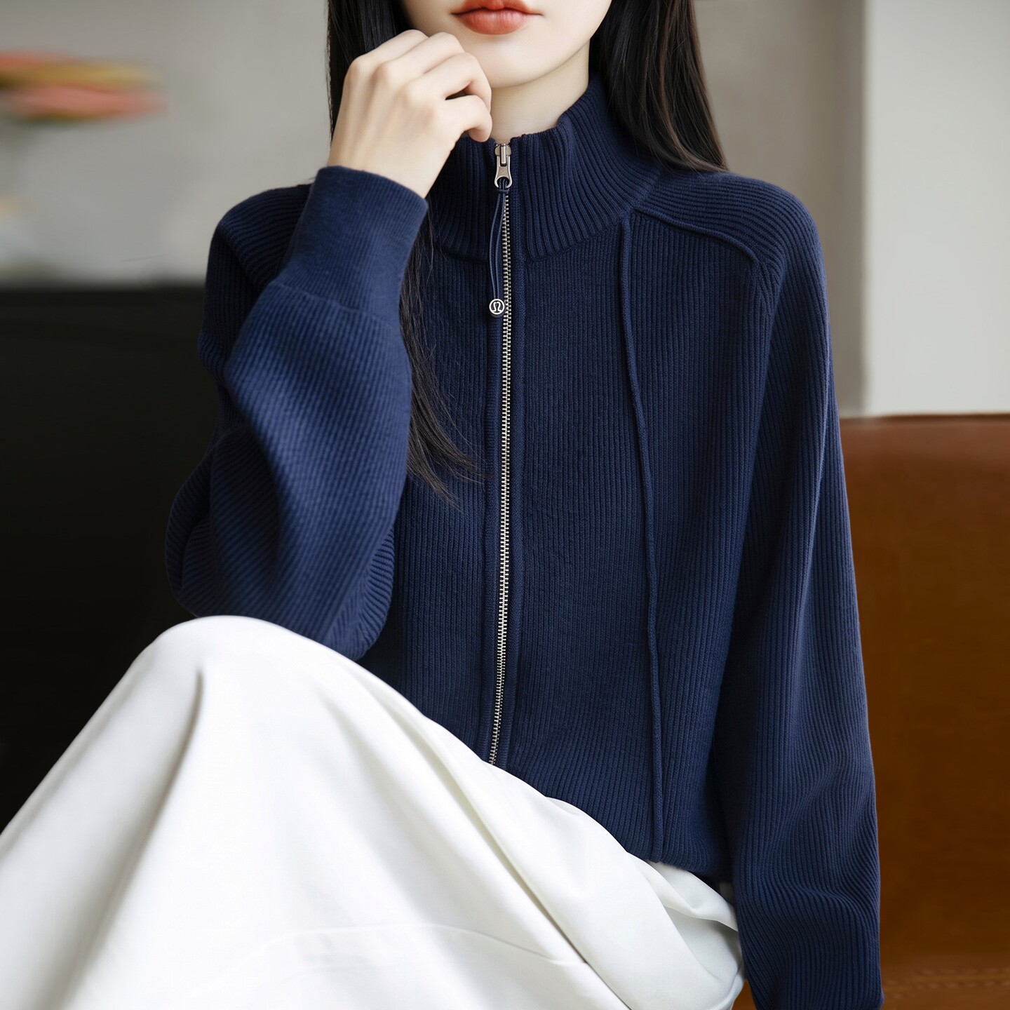 2026新款纯色秋季大码针织开衫外套女洋气中老年女装上衣秋冬毛衣