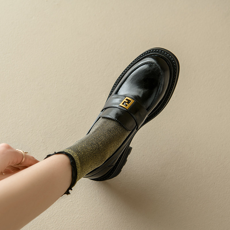 私物单品！金属扣厚底乐福鞋女英伦风小皮鞋粗跟单鞋复古JK高级感,女鞋,乐福鞋（豆豆鞋）,淘宝优惠券,粉丝福利购,淘宝优惠卷