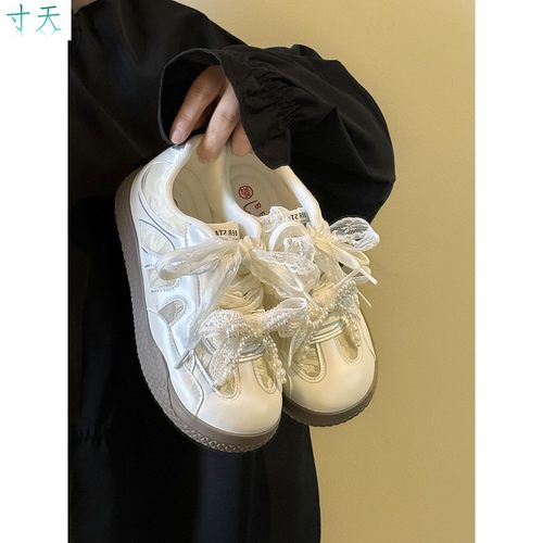 百搭路十三蕾丝珍珠鞋子