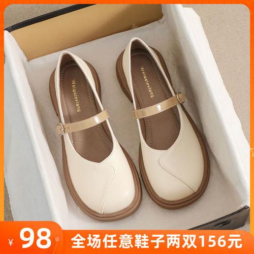 厚底学院风小皮鞋女夏202