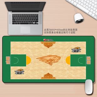 芒客 CBA辽宁本钢绿色球衣篮球场地板辽篮大鼠标键盘垫写字书桌垫