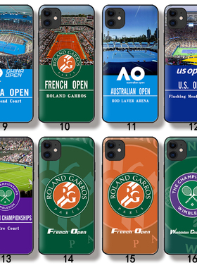 芒客 德约科维奇网球运动手机壳法网球13mini苹果16PMAX澳大利亚网球拍定做玻璃壳 防摔软壳硅胶磨砂全包镜头