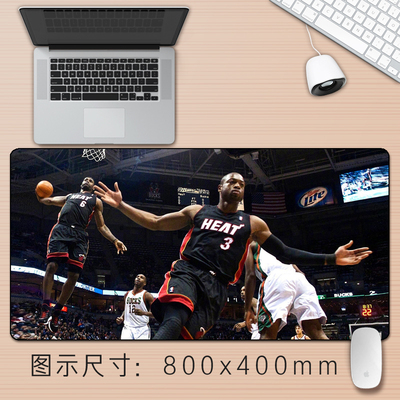 芒客 热火韦德周边詹姆斯湖人地板詹韦连线鼠标垫超大键盘桌垫子