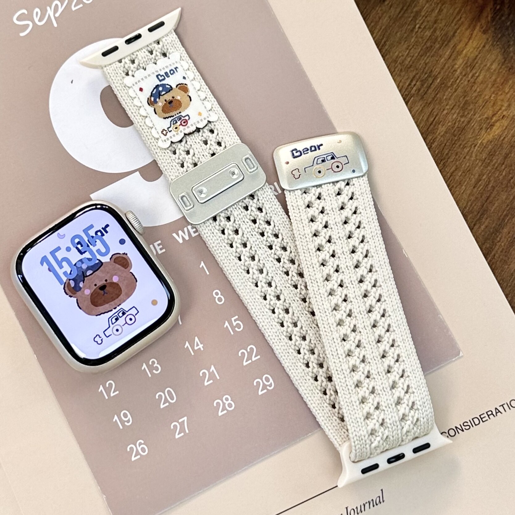 适用汽车小熊花边印花App