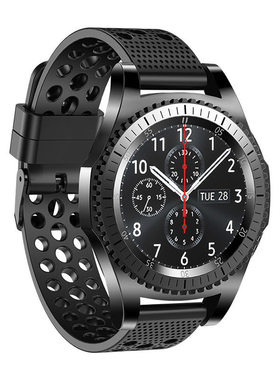 适用三星手表表带galaxy watch3矽胶gearS3/S2透气Active 1/2代磁