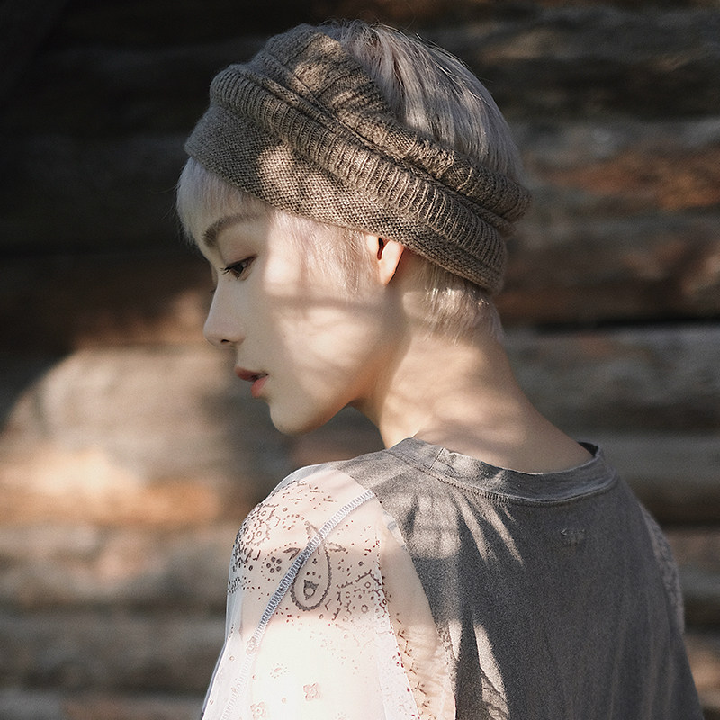 自留纯山羊绒蓬松发带两用围脖