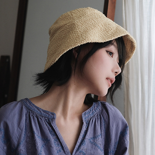 Lion～Lily 日本进口面料春夏圈圈薄花呢复古伞帽盆帽渔夫帽女