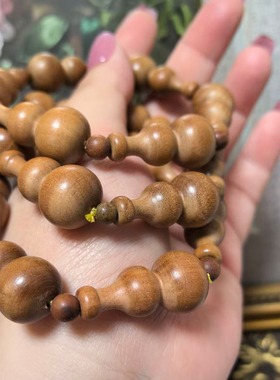 天然桃木立体葫芦那女款手串手链