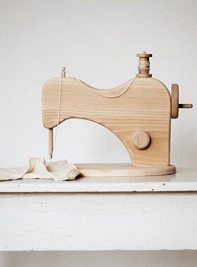 cici globuy小众设计手工木制过家家仿真裁缝机积木玩具儿童益智