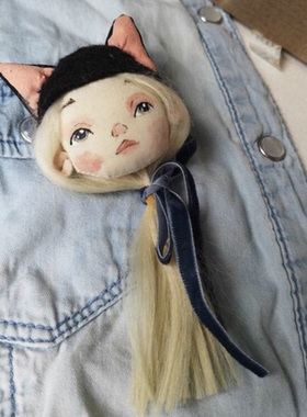 Ciciglobuy小众设计师手工布艺玩偶胸针胸针设计感小众可爱娃娃