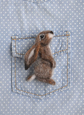 Ciciglobuy小众设计师手工羊毛毡胸针兔子别针可爱装饰配饰百搭